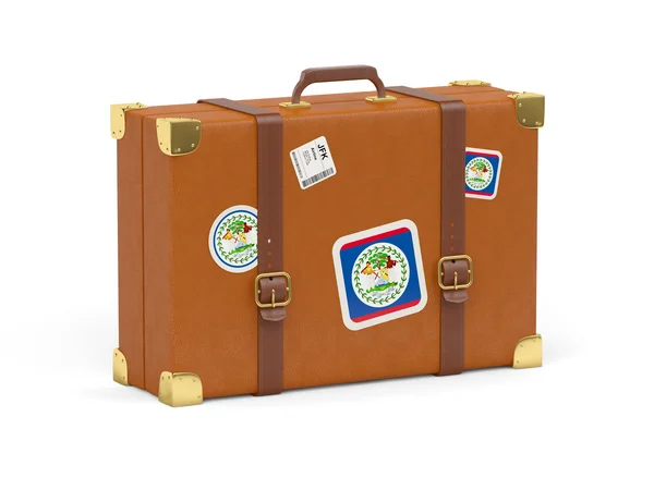 Suitcase with flag of belize — Stock Photo, Image