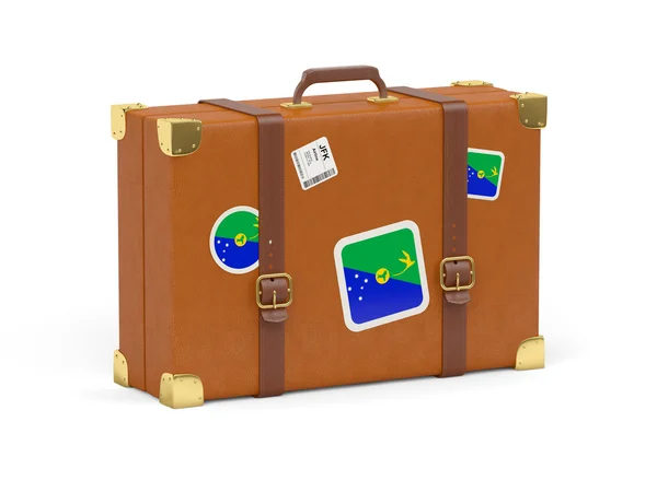 Suitcase with flag of christmas island — Stock Photo, Image