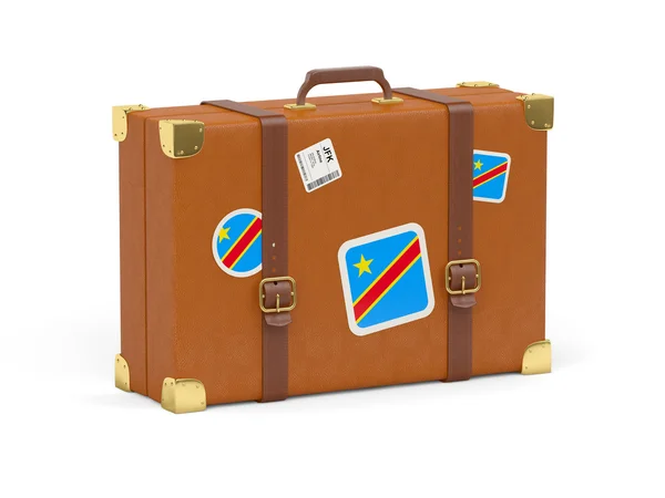 Suitcase with flag of democratic republic of the congo — Stock Photo, Image