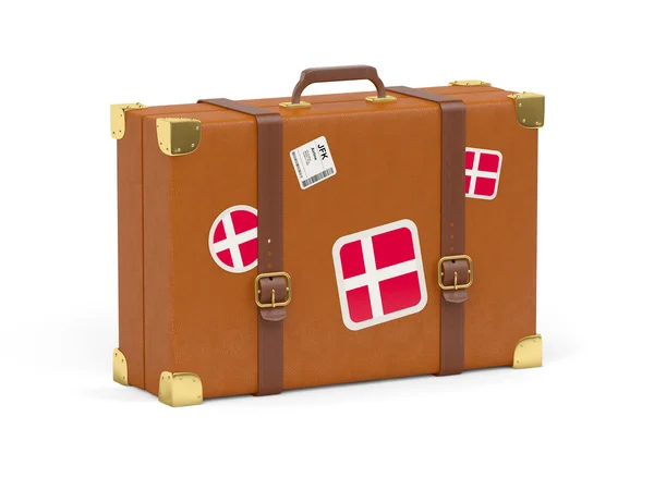 Valise avec drapeau du Danemark — Photo