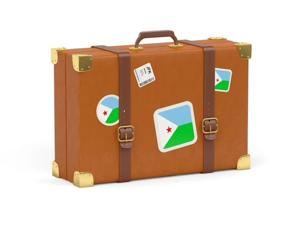 Suitcase with flag of djibouti — Stock Photo, Image