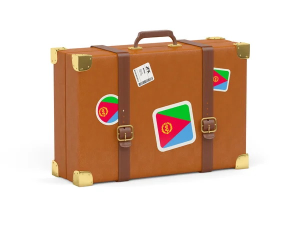 Suitcase with flag of eritrea — Stock Photo, Image