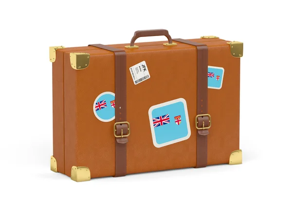 Suitcase with flag of fiji — Stock Photo, Image