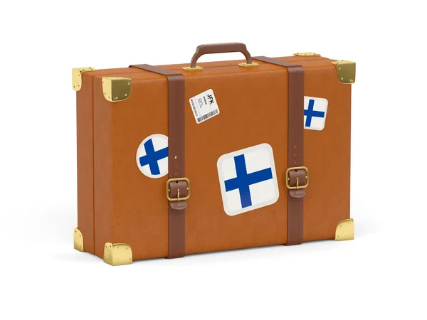 Koffer met vlag van finland — Stockfoto