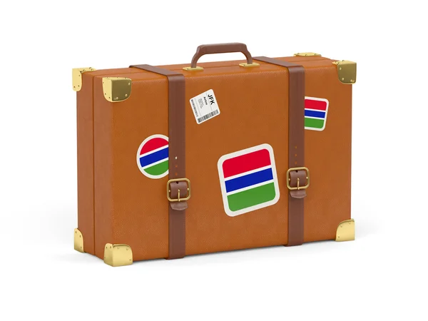 Valise avec drapeau de la Gambie — Photo