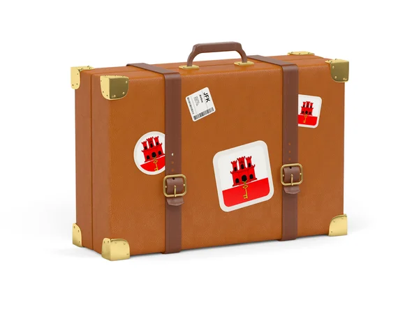 Suitcase with flag of gibraltar — Stock Photo, Image