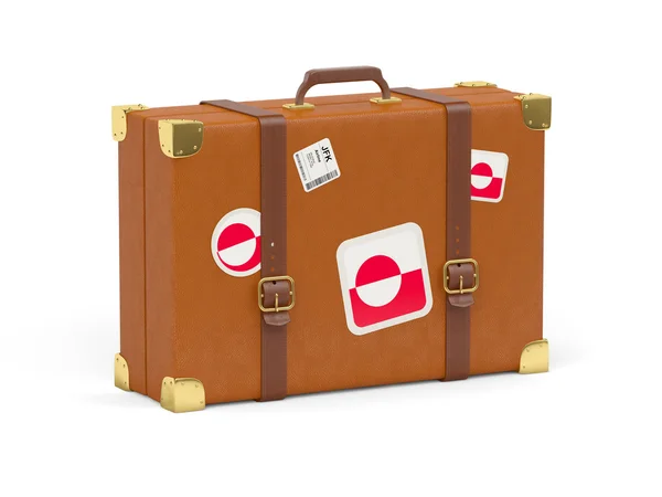 Suitcase with flag of greenland — Stock Photo, Image