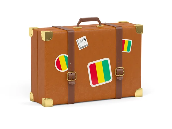 Suitcase with flag of guinea — Stock Photo, Image
