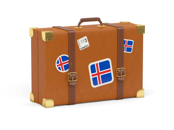 Mala com bandeira de Islândia — Fotografia de Stock