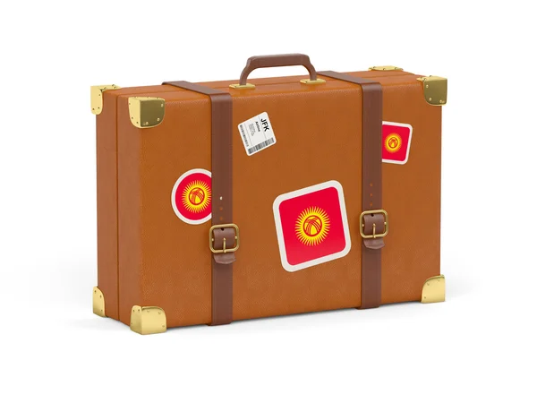 Koffer mit Fahne von Kyrgyzstan — Stockfoto