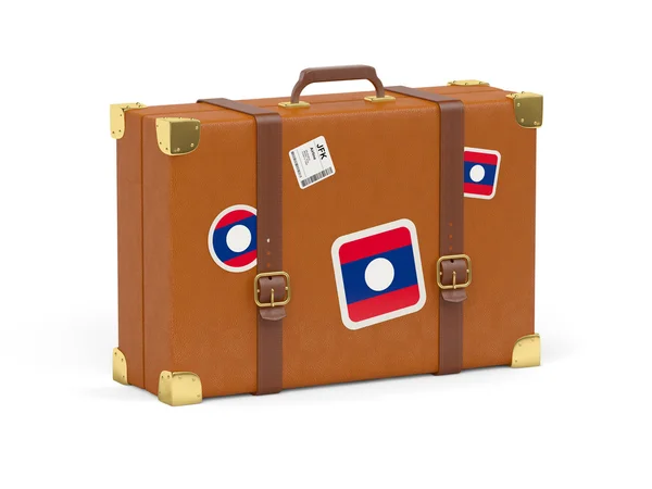 Suitcase with flag of laos — Stock Photo, Image