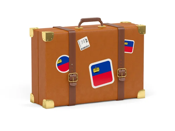 Suitcase with flag of liechtenstein — Stock Photo, Image