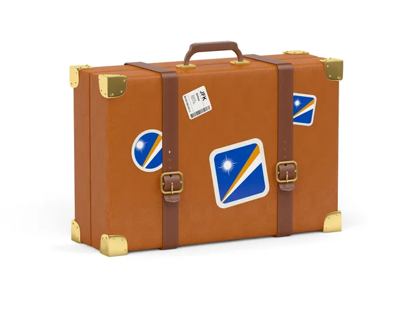 Suitcase with flag of marshall islands — Stock Photo, Image