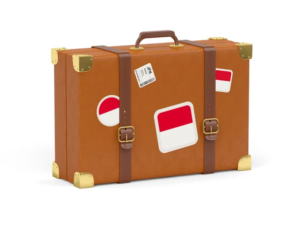 Suitcase with flag of monaco — Stock Photo, Image