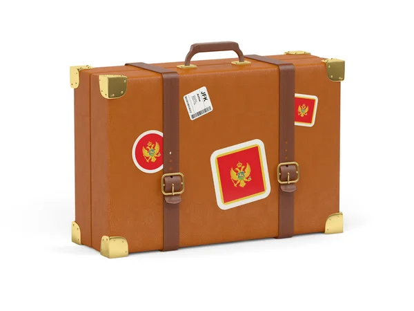 Valise avec drapeau de montenegro — Photo