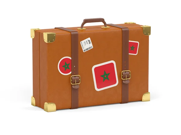 Koffer mit marokkanischer Flagge — Stockfoto