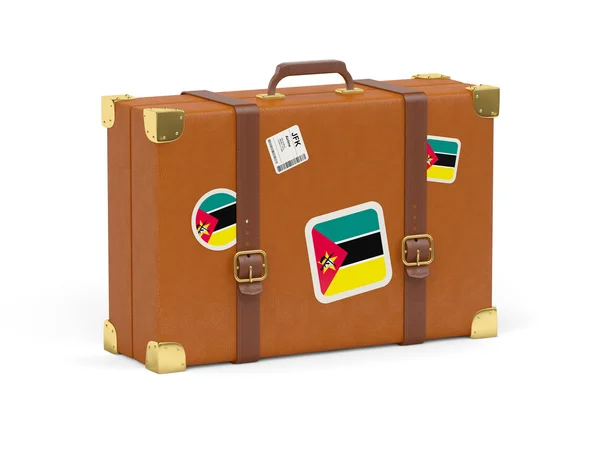 Resväska med flagga Moçambique — Stockfoto