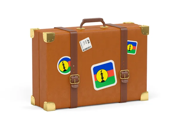 Koffer mit Flagge von Neukaledonien — Stockfoto