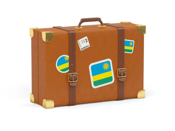 Suitcase with flag of rwanda — Stock Photo, Image