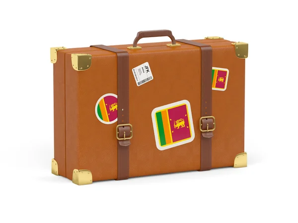 Suitcase with flag of sri lanka — Stock Photo, Image