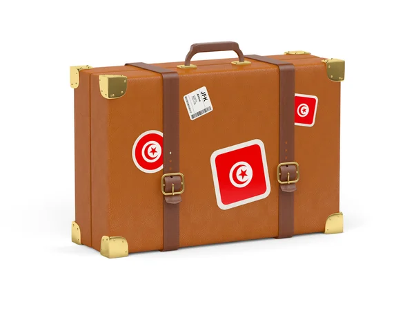 Koffer mit tunesischer Flagge — Stockfoto