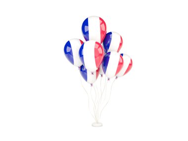 Fransa bayrağı ile uçan balonlar