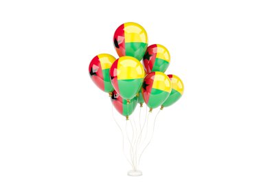 Gine bissau Cumhuriyeti bayrağı ile uçan balonlar