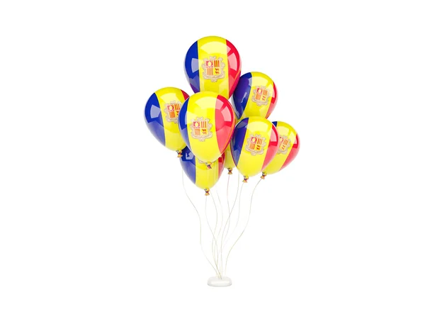 Ballons volants avec drapeau d'andorre — Photo