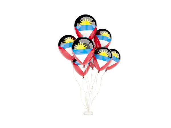 Globos voladores con bandera de antigua y barbuda — Foto de Stock