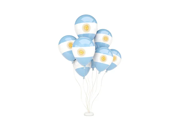 Globos voladores con bandera de Argentina — Foto de Stock