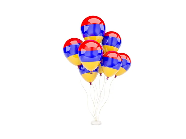 Летающие воздушные шары с флагом Армении — стоковое фото