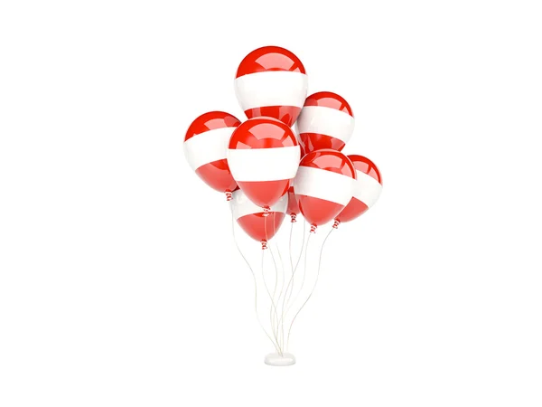 Flygande ballonger med flagga av Österrike — Stockfoto