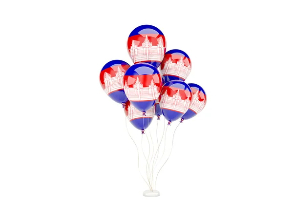 Ballons volants avec drapeau de cambodia — Photo