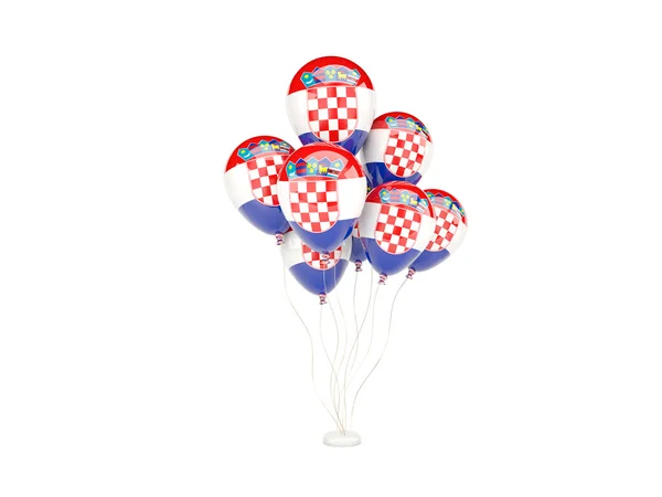 Ballons volants avec drapeau de croatie — Photo