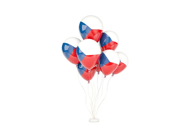 与捷克共和国的国旗飞行气球 — 图库照片