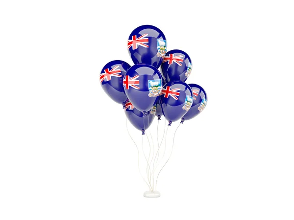 Létající balóny s vlajkou z Falklandských ostrovů — Stock fotografie