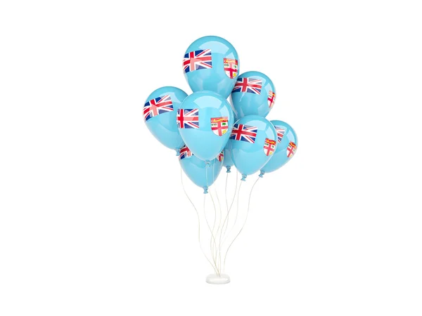 Flying balloons with flag of fiji — Stock Photo, Image
