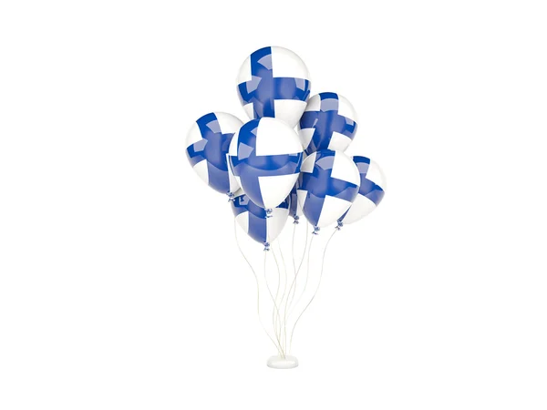 Globos voladores con bandera de Finlandia — Foto de Stock