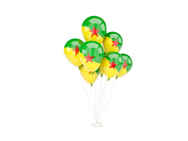 Vliegende ballons met vlag van Frans-Guyana — Stockfoto