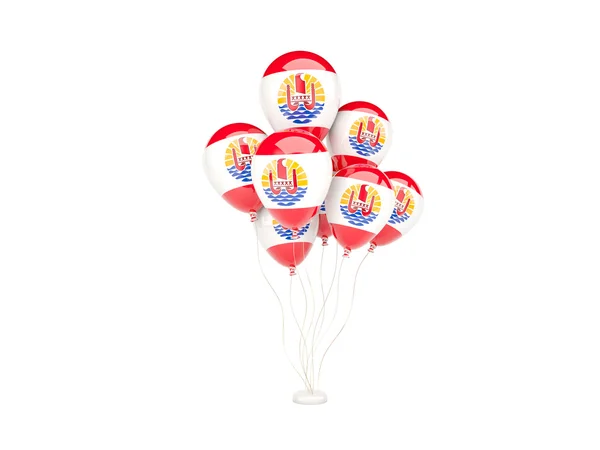 Balões voadores com bandeira da polinésia francesa — Fotografia de Stock