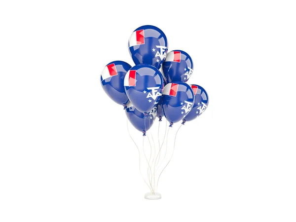 Летающие воздушные шары с флагом французских южных территорий — стоковое фото