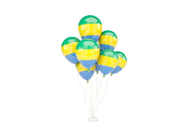 Ballons volants avec drapeau du Gabon — Photo