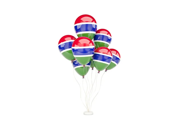 与冈比亚国旗飞行气球 — 图库照片
