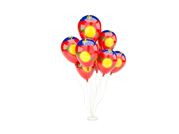 Balões voadores com bandeira de guadalupe — Fotografia de Stock
