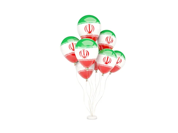 Flygande ballonger med flagga iran — Stockfoto