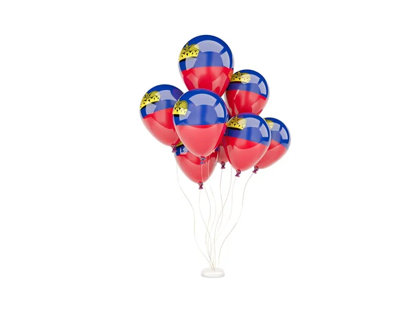 Flygande ballonger med flagga liechtenstein — Stockfoto