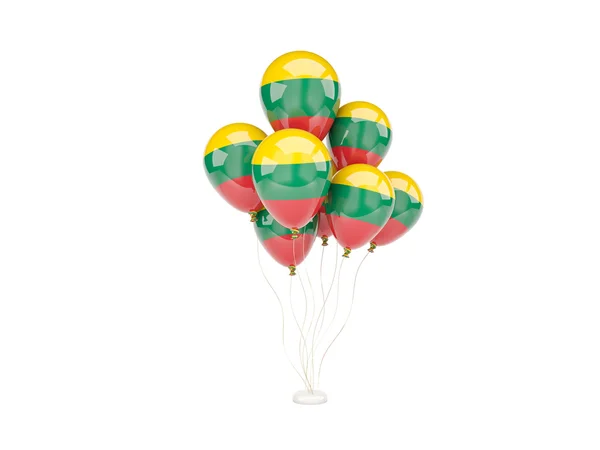 Flygande ballonger med litauisk flagg — Stockfoto