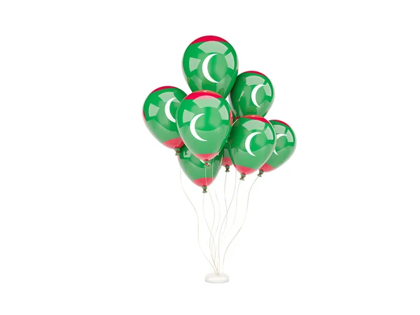 Flying balloons with flag of maldives — Stock Photo, Image