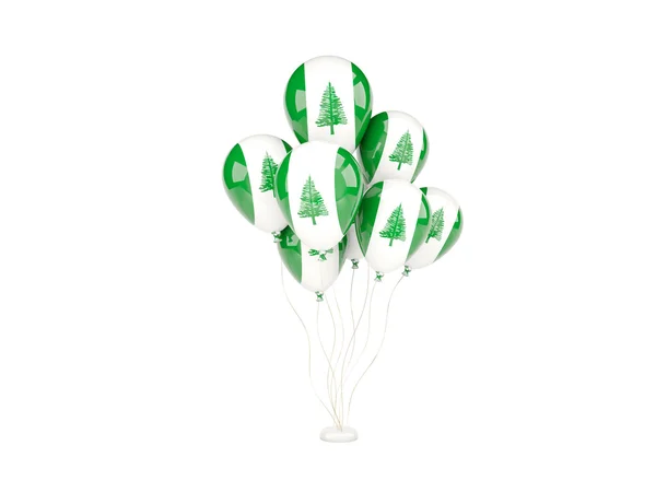 Flying balloons with flag of norfolk island — Stock Photo, Image