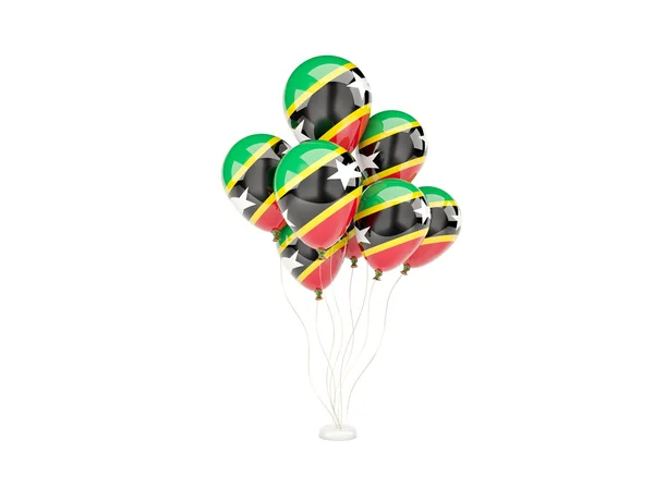 Vliegende ballons met vlag van saint kitts en nevis — Stockfoto